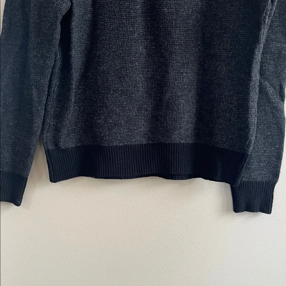 J Crew black pullover wool shawl collar sweater size large